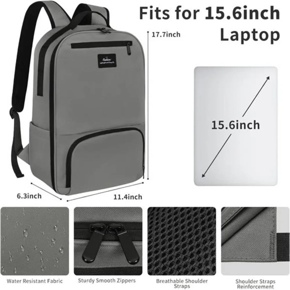 Gray Backpacks for Men, Laptop Travel Backpack,Back packs for College Students,